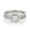 Thumbnail Image 1 of Previously Owned 1 CT. T.W. Diamond Frame Soldered Bridal Set in 14K White Gold