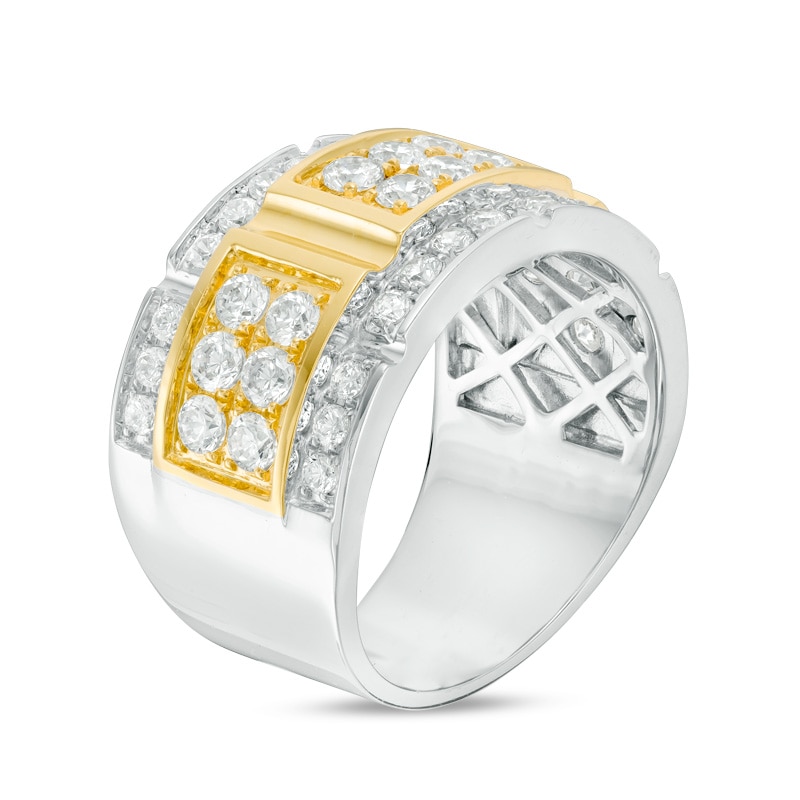 Main Image 2 of Previously Owned - 2 CT. T.W. Diamond Brick-Patterned Ring in 10K Two-Tone Gold