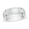 Thumbnail Image 1 of Previously Owned - Vera Wang Men's Blue Sapphire Four Stone Wedding Band in 14K White Gold