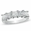 Thumbnail Image 1 of Previously Owned - 2 CT. T.W. Princess-Cut Diamond Five Stone Wedding Band in Platinum (H/SI1)
