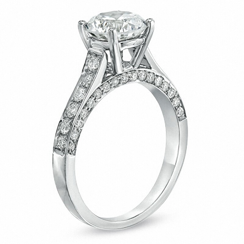 Main Image 2 of Previously Owned - 1/2 CT. T.W. Diamond Semi-Mount in Platinum (H/SI1)