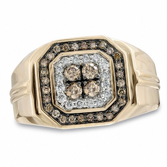 Previously Owned - 3/4 CT. T.w. Enhanced Champagne and White Diamond Ring in 10K Gold