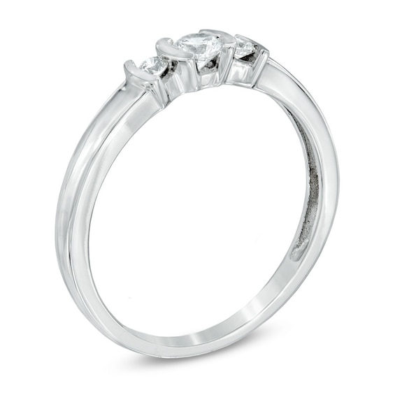 Previously Owned - 1/5 CT. T.w. Diamond Three Stone Promise Ring in 10K White Gold