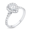 Thumbnail Image 2 of Previously Owned - 1-1/8 CT. T.W. Pear-Shaped Diamond Frame Engagement Ring in Platinum (H/SI2)