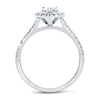 Thumbnail Image 4 of Previously Owned - 1-1/8 CT. T.W. Pear-Shaped Diamond Frame Engagement Ring in Platinum (H/SI2)