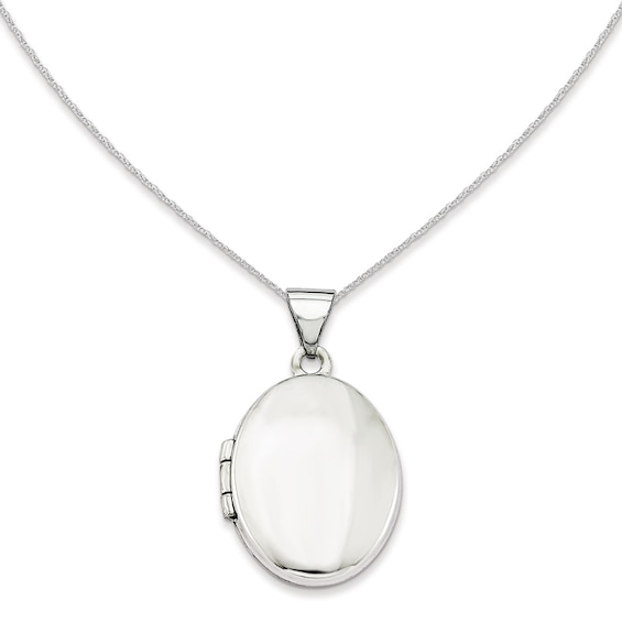 Previously Owned - Oval Polished Locket in 14K White Gold