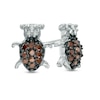 Thumbnail Image 0 of Previously Owned - 1/6 CT. T.W. Enhanced Red and White Diamond Ladybug Stud Earrings in Sterling Silver