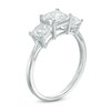 Thumbnail Image 1 of Previously Owned - 5.2mm Princess-Cut Lab-Created White Sapphire Three Stone Ring in 10K White Gold