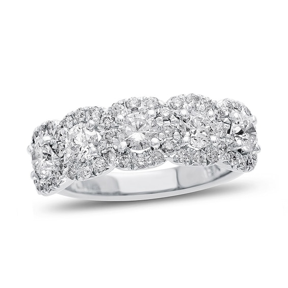 Previously Owned - 1-5/8 CT. T.w. Diamond Five Stone Anniversary Band in 18K White Gold (H/Si1)