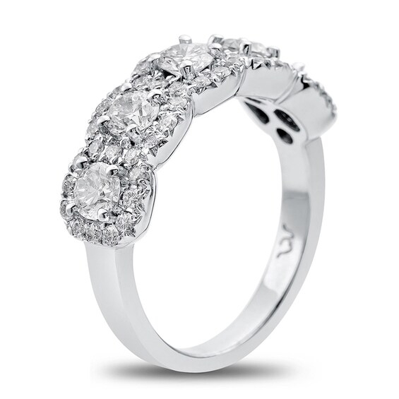 Previously Owned - 1-5/8 CT. T.w. Diamond Five Stone Anniversary Band in 18K White Gold (H/Si1)