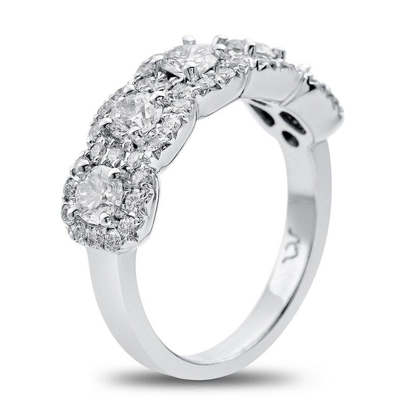 Previously Owned - 1-5/8 CT. T.W. Diamond Five Stone Anniversary Band in 18K White Gold (H/SI1)