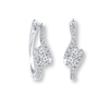 Previously Owned - Ever Us™ 5/8 CT. T.W. Two-Stone Diamond Bypass Hoop Earrings in 14K White Gold