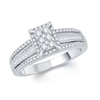 Thumbnail Image 1 of Previously Owned - 1/2 CT. T.W. Composite Diamond Square Frame Engagement Ring in 10K White Gold