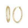 Thumbnail Image 1 of Previously Owned - Diamond-Cut Oval Tube Hoop Earrings in 14K Gold