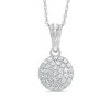 Thumbnail Image 1 of Previously Owned - 1/4 CT. T.W. Composite Diamond Circle Pendant in 10K White Gold
