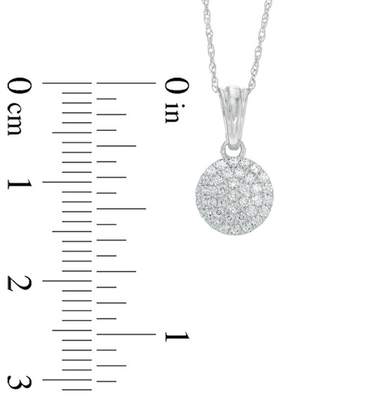 Main Image 2 of Previously Owned - 1/4 CT. T.W. Composite Diamond Circle Pendant in 10K White Gold