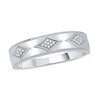 Thumbnail Image 1 of Previously Owned - Diamond Accent Kite-Shaped Station Wedding Band in 10K White Gold