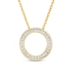 Thumbnail Image 1 of Previously Owned - 1/20 CT. T.W. Diamond Circle Outline Pendant in 10K Gold