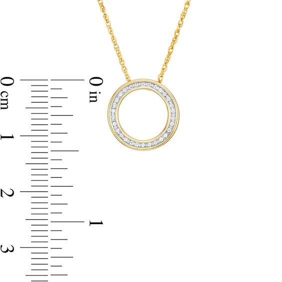 Previously Owned - 1/20 CT. T.w. Diamond Circle Outline Pendant in 10K Gold