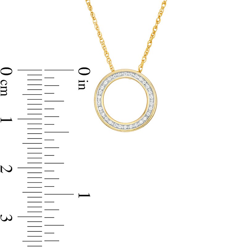 Main Image 2 of Previously Owned - 1/20 CT. T.W. Diamond Circle Outline Pendant in 10K Gold