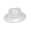 Thumbnail Image 1 of Previously Owned - 2 CT. T.W. Princess-Cut Diamond Double Frame Multi-Row Engagement Ring in 14K White Gold