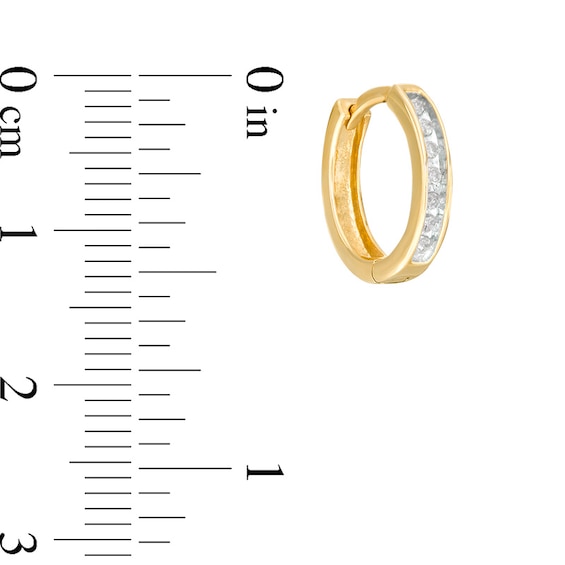 Previously Owned - 1/10 CT. T.w. Diamond Huggie Hoop Earrings in 10K Gold