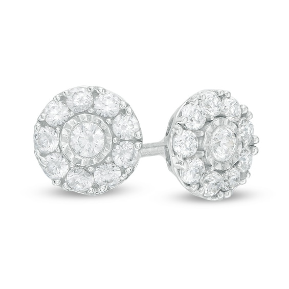 Previously Owned - 1/3 CT. T.w. Multi-Diamond Stud Earrings in 10K White Gold