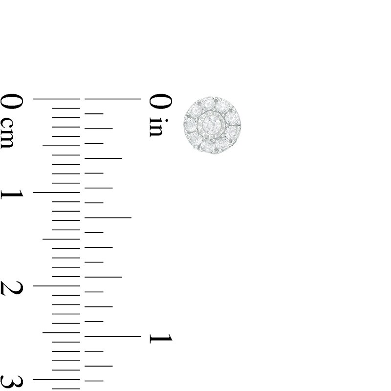 Main Image 2 of Previously Owned - 1/3 CT. T.W. Multi-Diamond Stud Earrings in 10K White Gold