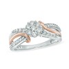 Thumbnail Image 1 of Previously Owned - 1/2 CT. T.W. Diamond Flower Cluster Split Shank Ring in 10K Two-Tone Gold