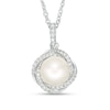 Thumbnail Image 1 of Previously Owned-Vera Wang Love Collection 8.0-8.5mm Freshwater Cultured Pearl 1/8 CT.T.W. Diamond Pendant