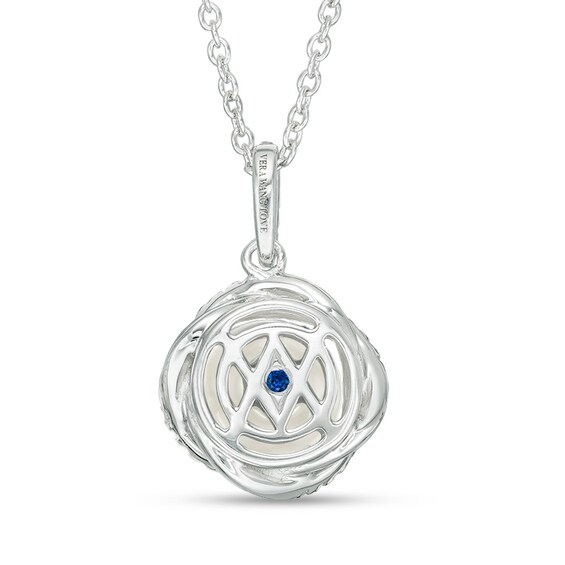 Previously Owned-Vera Wang Love Collection 8.0-8.5mm Freshwater Cultured Pearl 1/8 Ct.t.w. Diamond Pendant