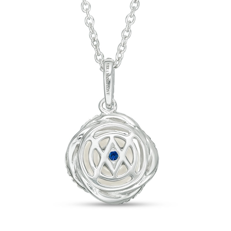 Main Image 2 of Previously Owned-Vera Wang Love Collection 8.0-8.5mm Freshwater Cultured Pearl 1/8 CT.T.W. Diamond Pendant