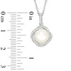 Thumbnail Image 3 of Previously Owned-Vera Wang Love Collection 8.0-8.5mm Freshwater Cultured Pearl 1/8 CT.T.W. Diamond Pendant