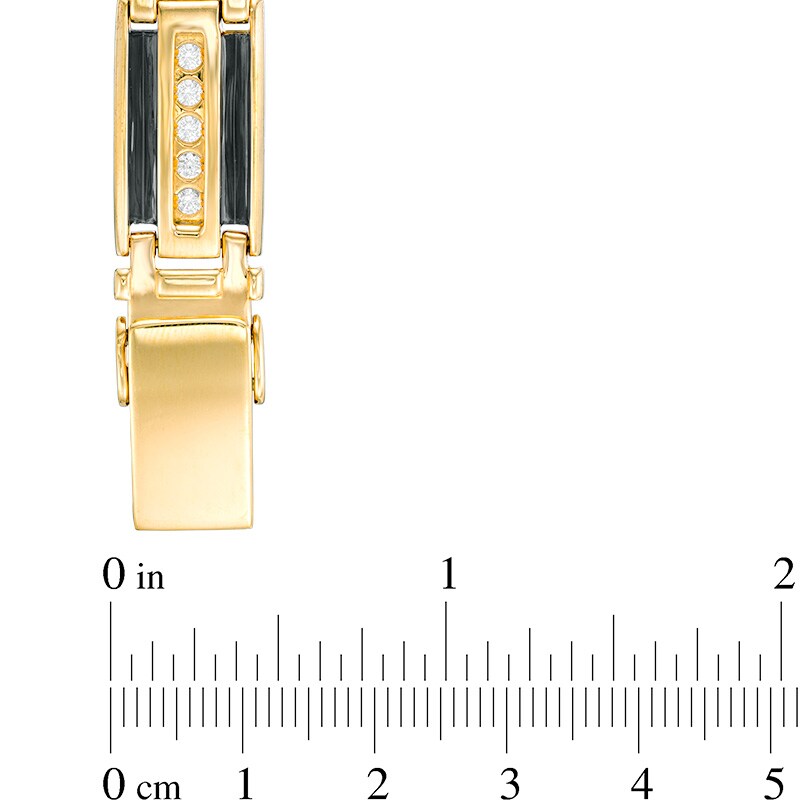 Main Image 2 of Previously Owned - 1-1/3 CT. T.W. Diamond Link Bracelet in 10K Gold with Black Rhodium - 8.5"