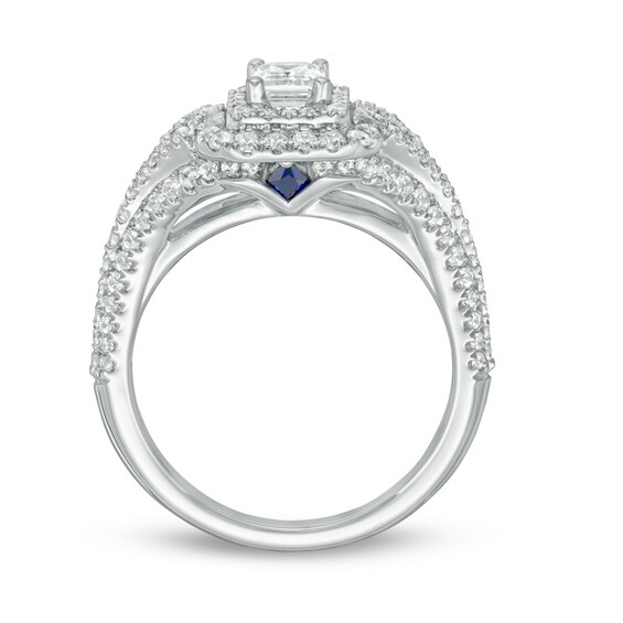 Previously Owned - Vera Wang Love Collection 1-1/3 CT. T.w. Emerald-Cut Diamond Engagement Ring in 14K White Gold