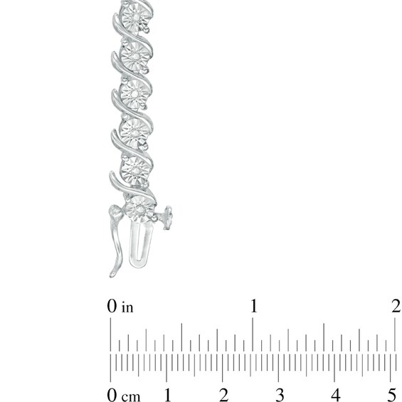 Previously Owned - 1/4 CT. T.w. Diamond "S" Tennis Bracelet in Sterling Silver - 7.25"