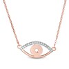 Thumbnail Image 1 of Previously Owned - 1/20 CT. T.W. Diamond Laser-Cut Evil Eye Necklace in 10K Rose Gold
