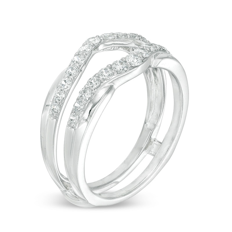 Main Image 2 of Previously Owned - 1/2 CT. T.W. Diamond Contour Solitaire Enhancer in 14K White Gold