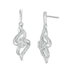 Thumbnail Image 1 of Previously Owned - 1/6 CT. T.W. Composite Diamond Flame Drop Earrings in Sterling Silver