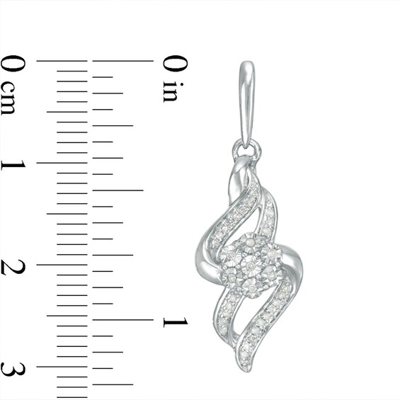 Previously Owned - 1/6 CT. T.w. Composite Diamond Flame Drop Earrings in Sterling Silver