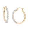 Thumbnail Image 1 of Previously Owned - 1/2 CT. T.W. Diamond Hoop Earrings in 10K Gold