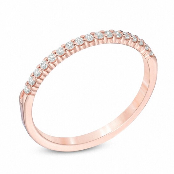 Previously Owned - 1/6 CT. T.w. Diamond Wedding Band in 14K Rose Gold