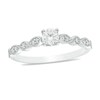 Thumbnail Image 1 of Previously Owned - 1/3 CT. T.W. Diamond Alternating Shaped Shank Vintage-Style Engagement Ring in 14K White Gold