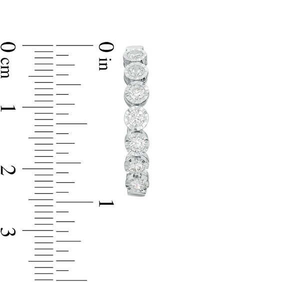 Previously Owned - 1 CT. T.w. Diamond Bubbles Hoop Earrings in 10K White Gold