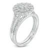 Thumbnail Image 2 of Previously Owned - 1/4 CT. T.W. Composite Diamond Flower Bridal Set in Sterling Silver