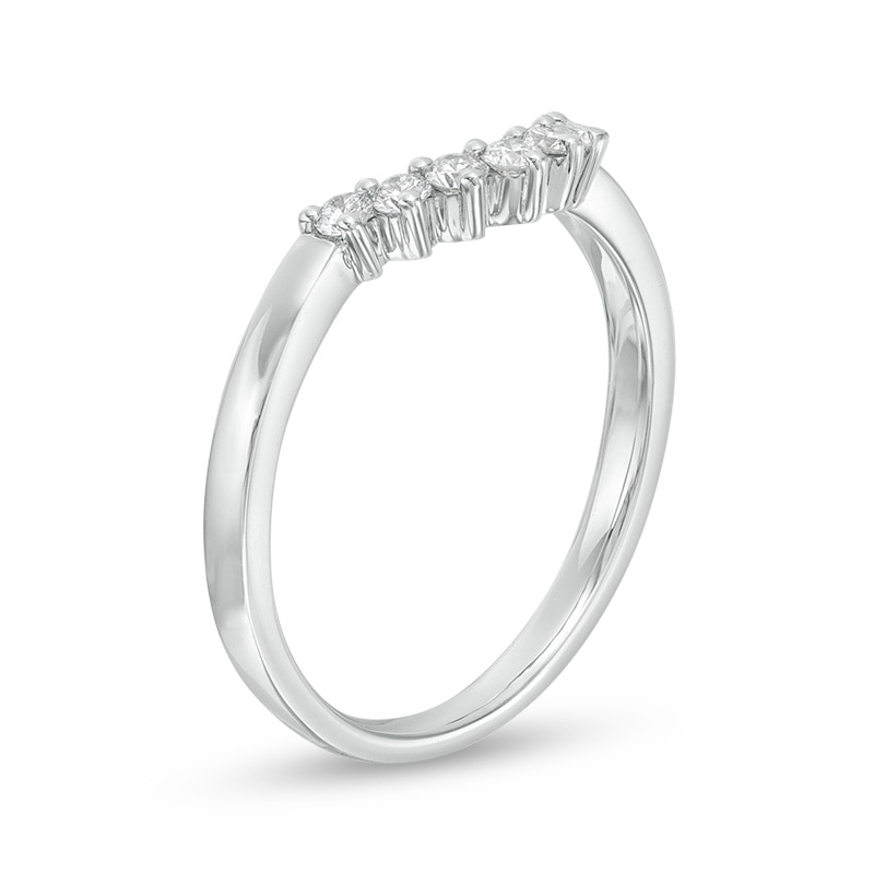 Main Image 2 of Previously Owned - 1/5 CT. T.W. Diamond Contour Band in 14K White Gold