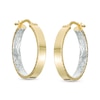 Thumbnail Image 1 of Previously Owned - Made in Italy 20.0mm Diamond-Cut Inside-Out Hoop Earrings in 14K Two-Tone Gold