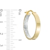 Previously Owned - Made in Italy 20.0mm Diamond-Cut Inside-Out Hoop Earrings in 14K Two-Tone Gold