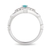 Thumbnail Image 3 of Previously Owned - Enchanted Disney Merida Pear-Shaped Blue Topaz and 1/20 CT. T.W. Diamond Bow and Arrow Ring