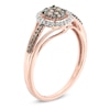 Thumbnail Image 2 of Previously Owned - 1/4 CT. T.W. Champagne and White Composite Diamond Oval Frame Split Shank Ring in 10K Rose Gold